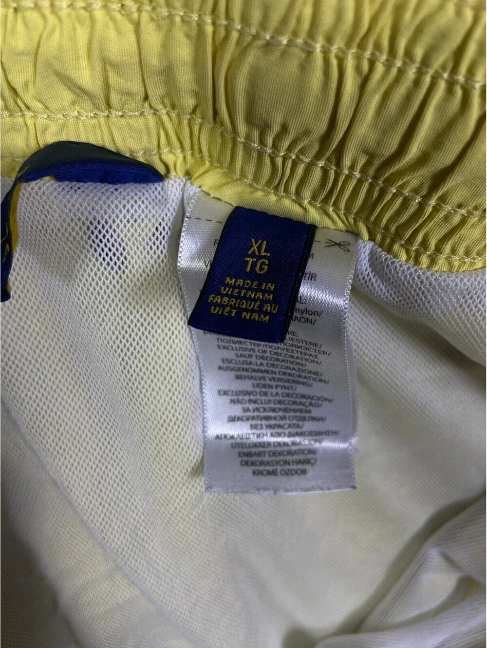 Mens Polo Ralph Lauren Traveler Slim Fit Yellow Nylon Swim Shorts Trunks XL EUC!